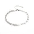 Fashion Classic Prong-Setting Heart-Shaped Zircon Paperclip Link Chain Bracelet 925 Sterling Silver Bracelet Women Party Gift