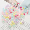 8mm Handmade DIY Woven Baby Bracelet Beaded Hairpin Earring Material Loose Beads Candy Color Acrylic Round Perforated Beads