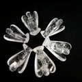 Huiying Gemstone clear quartz 2 inch polished angel engraving healing stones religious token crafts