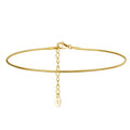 RINNTIN SA23 Hypoallergenic 925 Sterling Silver Jewelry Gift 1mm Round Snake Chain Anklet for Women