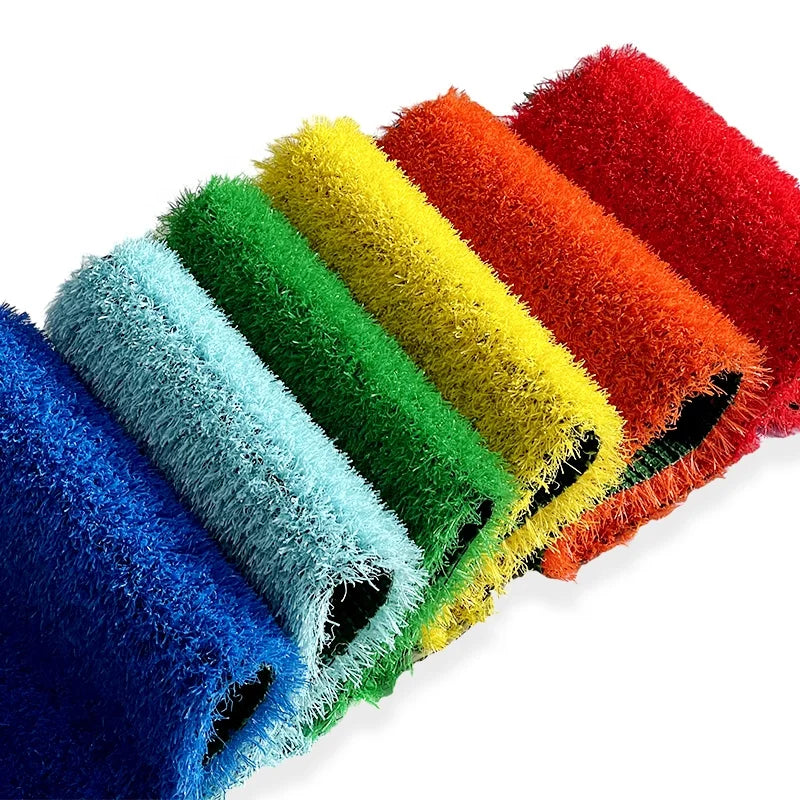 Red Yellow Blue Colored Easy-to-Install PP Kunstgras Gazon Synthetique Synthetic Grass Turf for Garden and Sports Landscaping