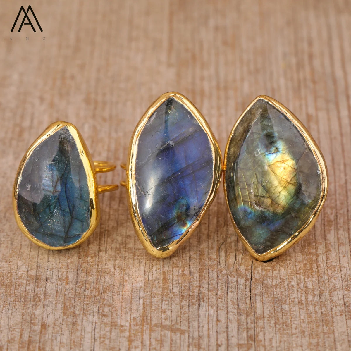Elegant Flash Labradorite Rings for Men Fashion Jewelry Valentine's Day Gifts