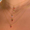 Online INS Hot Pear Fruit Crystal Pendant Necklace Women