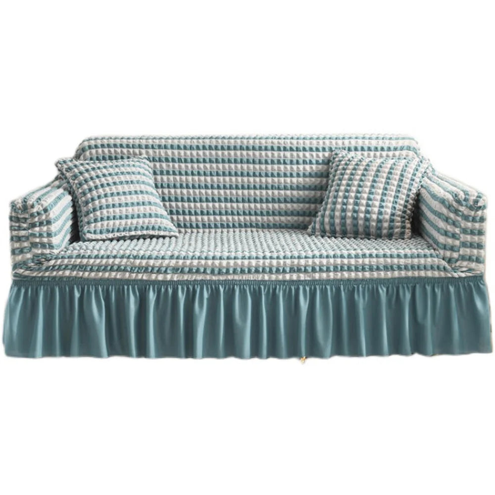 Durable Washable L-Shaped Sofa Slipcover Fitted Couch Cover with Skirt Universal Stretchable