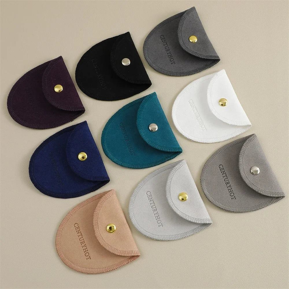PUPPYSEW 8*8cm Microfiber Jewelry Pouch Bags With Logo High Qantity Jewelry Pouch Earrings Necklace Bracelet Packing Bag