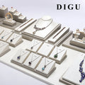 DIGU PU Leather Jewelry Display Ring Necklace Bracelet Display Stand Jewelry Display Props Counter Jewelry Display Rack