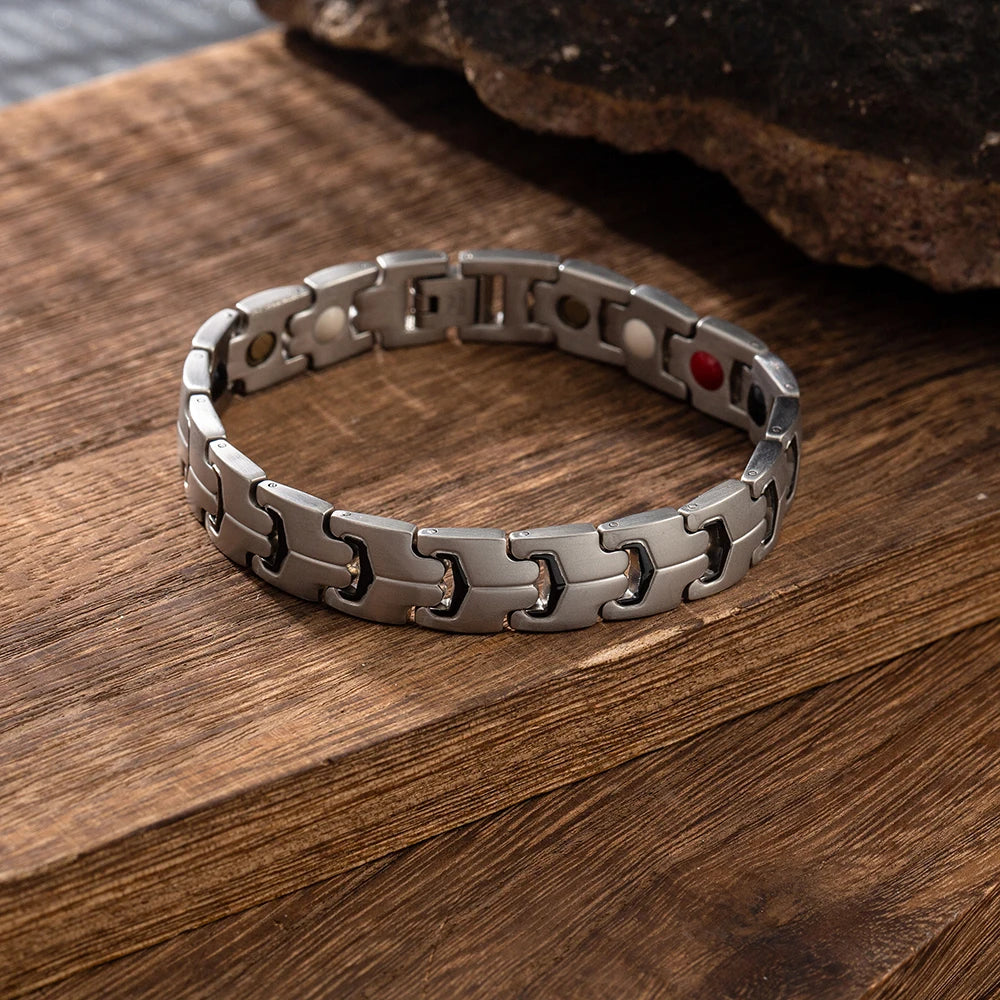 Trendy Men's Bracelet Stainless Steel Jewelry Energy Health Bio Copper Bracelet for Man