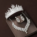Pearl Crown Headwear Bridal High Grade Master Wedding Dress Necklace Three Piece Set