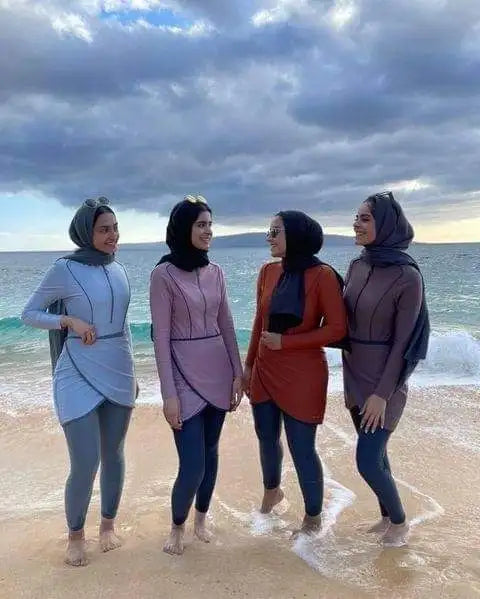 MOTIVE FORCE Full Covered Islamic Swimsuit Customizable Long Sleeve Muslim Swimsuit Burkini Muslim Swimwear