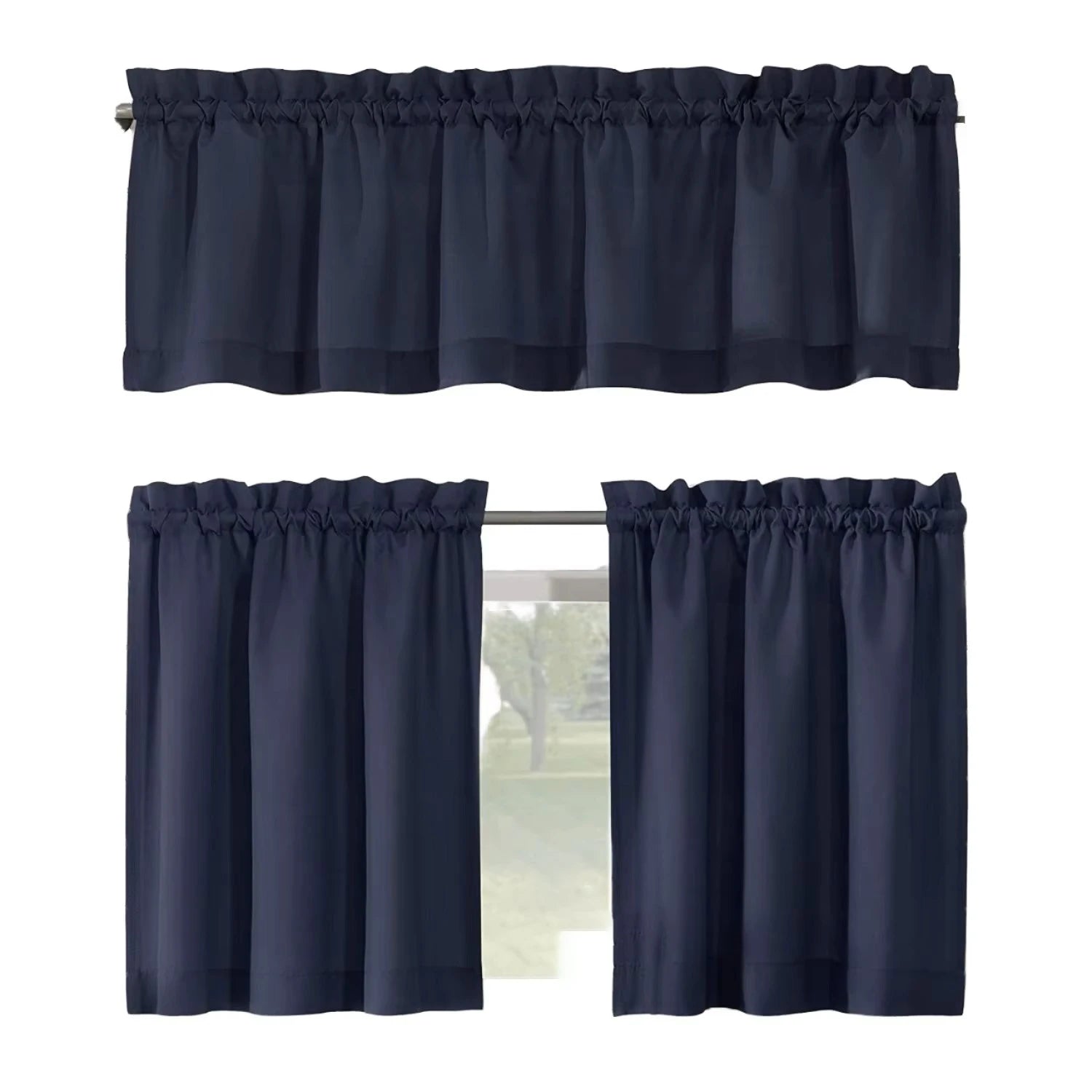 Short Half-Window Pinch Pleat Curtains Privacy Blackout Insulated Polyester Fabric Customizable Modern All-Season Bedroom Living