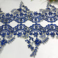 Exquisite Light Blue Gold Thread Embroidery Lace Dress Home Textile Car Bone Lace DIY Decorative Accessories Dentelle Exquise