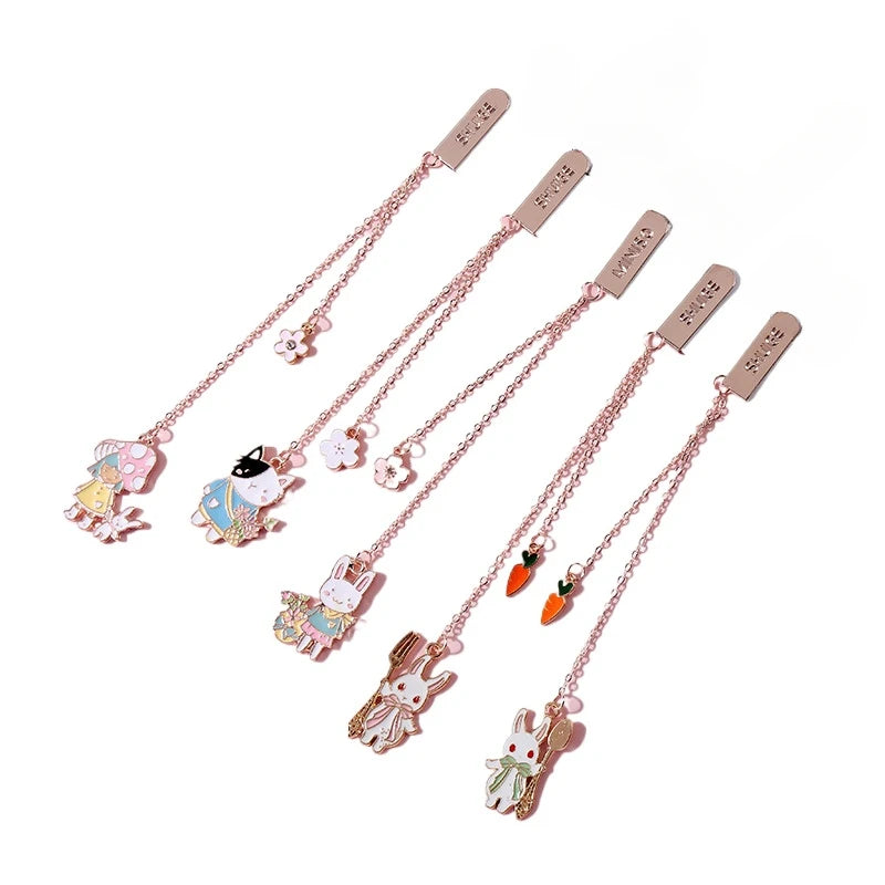 Cartoon Candy Cute Creative Rabbit Theme Bookmark School Student Girls Cat Design Bookmark Stationery Supplies Customize