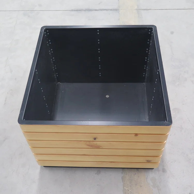 Large Indoor Outdoor Stand Flower Box Planter Garden Rectangle Steel Plant Pot Manufacturer Wooden Plant Pot