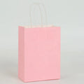 Custom Pink Kraft Paper Shopping Bags 8.27*4.33*10.63in Printed Biodegradable Material with Handle for Shopping Mall Use