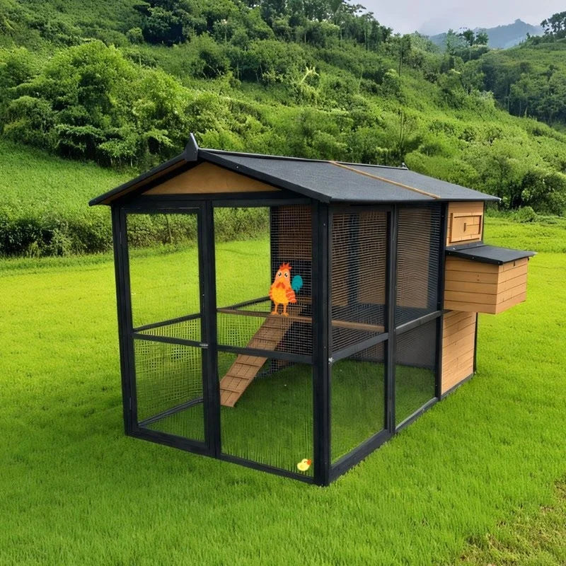 USMILEPET New in 2025 Chicken Cages Egg Layer Poultry Farms Extra Large Outdoor Coops Hen Houses Wooden for Raising Chickens