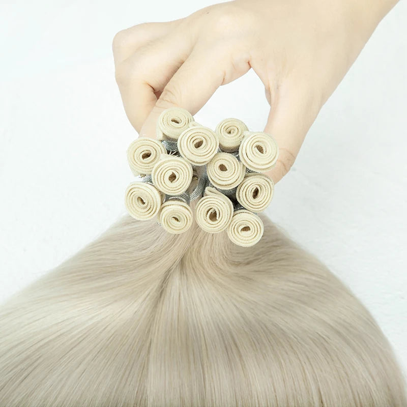 Russian Genius Weft Hair Extensions Double Drawn Hair European Invisible Genius Weft Hair Extension