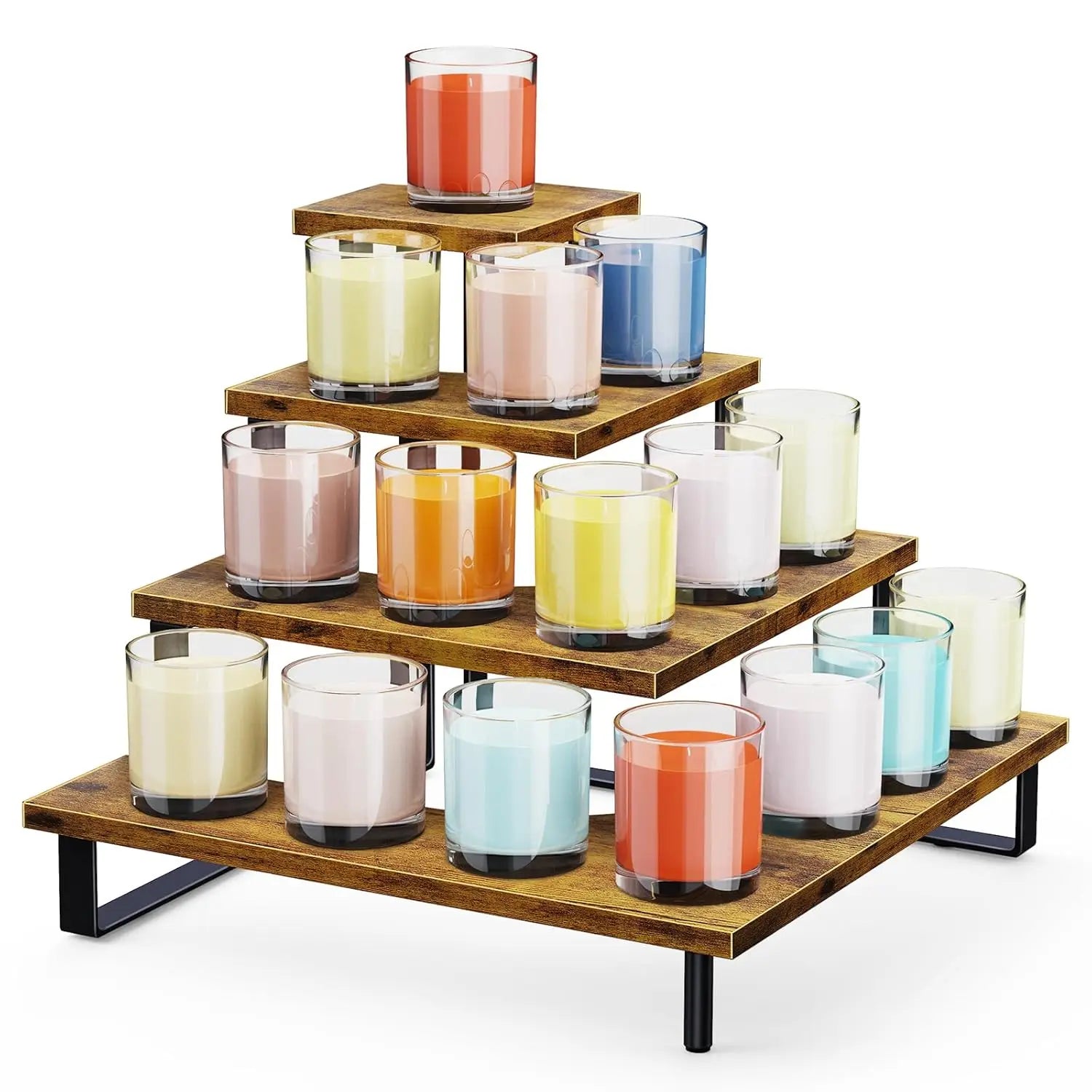 Wood Tiered Display Stand 4 Tier Display Stands for Vendor Events Retail Craft Show Display Risers