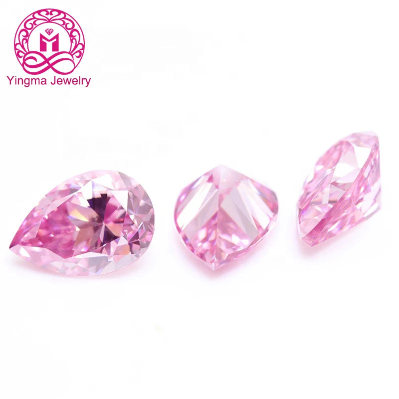 Loose Moissanite Diamond Light pink Moissanite Pear Cut Fancy Cut Pear Moissanite