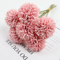 E-L007 Dandelion Home Decoration 6 Heads Hydrangea Flower Bouquet Artificial Ping Pong Chrysanthemum Flowers
