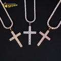 Hot Sale Baguette Moissanite Cross Pendant 925 Sterling Silver Gold Plated Pass Diamond Tester GRA Moissanite Charms Necklace