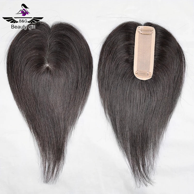Hair Parting Cover Female Silk Base Topper 4x12Cm 8 Inch Brazilian Human Hair  Mini Topper for Women