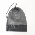 Large Capacity Black Sports Gym Stock Mesh Bag Polyester Drawstring Bags with Drawstring