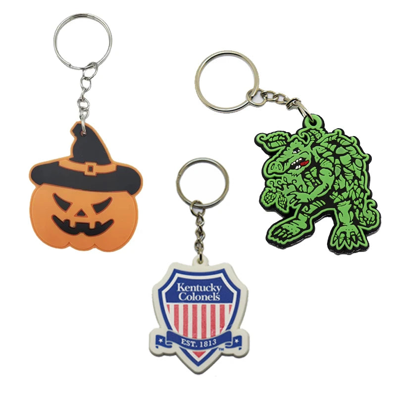 Custom 2D Soft Pvc Keychain Key Chain Logo Soft Rubber Keychains Silicone Keyring Rubber Personalized 3D Customized Key Chain