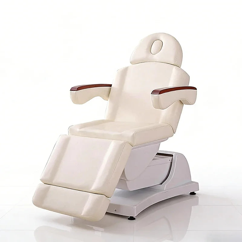 Professional Luxury Beauty Salon Beige Salon Furniture Eyelash Extension Bed 3 Motor Electric Hydraulic Lash Bed for Sale