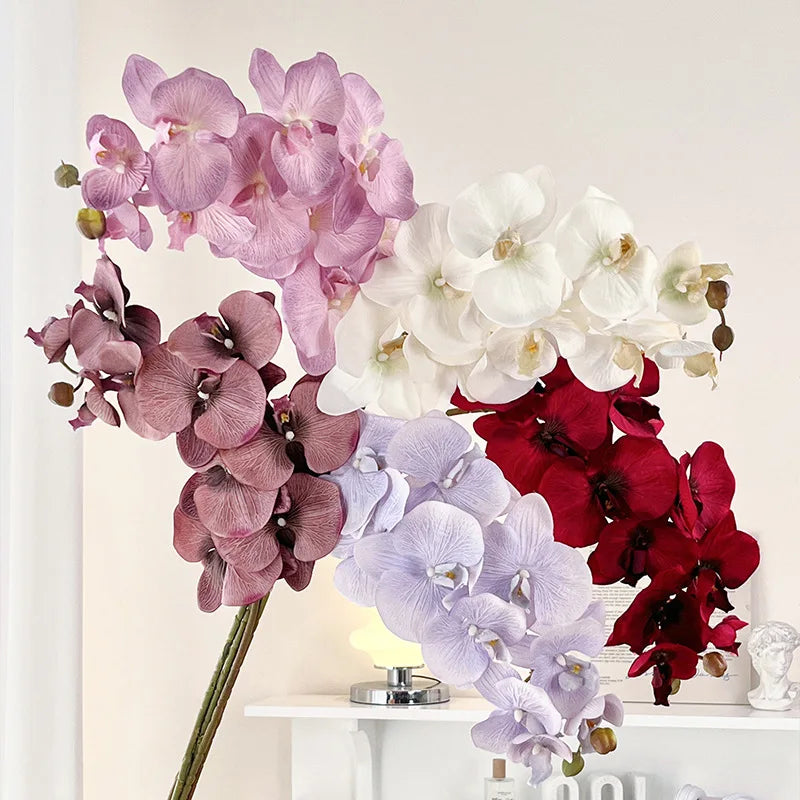 Artificial Flowers Phalaenopsis 90cm 10 Heads Orchid Flower for Decoration