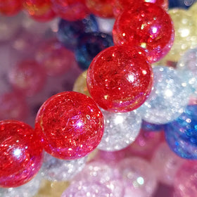 2025 Crystal Wholesale 14mm 16mm Plated AB Color Cracked Acrylic Round Beads for Jewelry Making