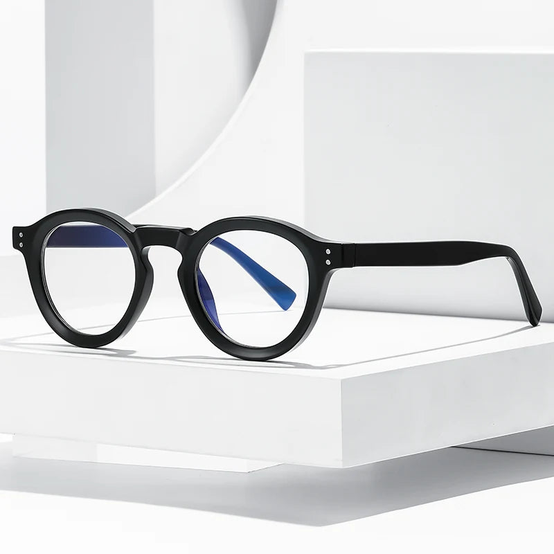 Wholesale Trendy Round Men Glasses Frames Ready Stock Anti Blue Light Optical Glasses Classic Computer Eyeglasses CE