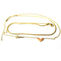 Boho Fashion Stainless Steel Snake Chain Two Layers Birthday Snake Chain Link Heart Pendant Necklace Women 18k Gold Plated