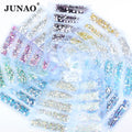 JUNAO Multi 6 Size SS4-SS16 Mixed Size Crystals Strass Glass Nail Rhinestones for Nails Art Decorations