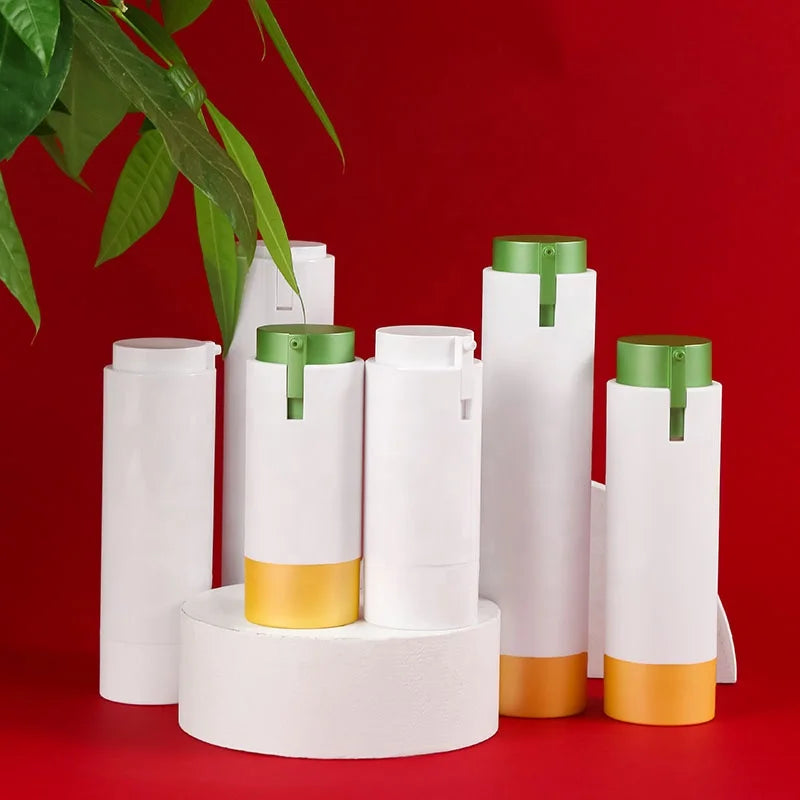 New Designed Luxury Recyclable Airless Bottles Round Shaped AS Replaceable Inner Containers Lotion Bottles Free Samples
