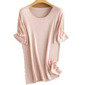 2022  Summer Knit Crew Neck Pullover  Cashmere Short Sleeves  Sweater for Women