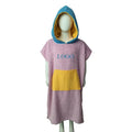Custom Kids Cute pink Yellow Blue Soft Cotton Hooded Beach Surf Swim Poncho Towels for Kids Children