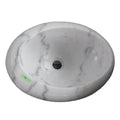 Customized Modern White Marble Basin Bathroom Sink Staturio Natural Beautiful Oval Washing Bowl Single-Hole Faucet for Hotels