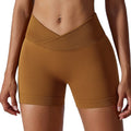 Women's Ribbed Seamless V Cut Scrunch Back Shorts Quick Dry Lightweight Fitness Spandex/Nylon Summer Running Clothes Soft Fit