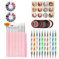 Tamax NAK001 Plastic Nail Art Tool Set with Nail Brush Dotting Pen Rhinestone Picker Tinfoil Stickers & Manicure Kit MegaBDM