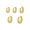 EH1351 Wholesale Vintage Design Fine Jewelry 925 Sterling Silver Round Thick Huggie Hoop Earrings for Women 18K Gold Plated MegaBDM