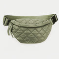 Hot Sale Women Winter Autumn Olive Puffer Waist Bag Fanny Pack Belt Puffer Quilted Purse Sport Chest Bag Ladies