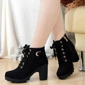 Hot Sale Women Comfortable Ladies High Heels Walking Shoes Ankle Boots Fashion Waterproof Women's Boots Shoes