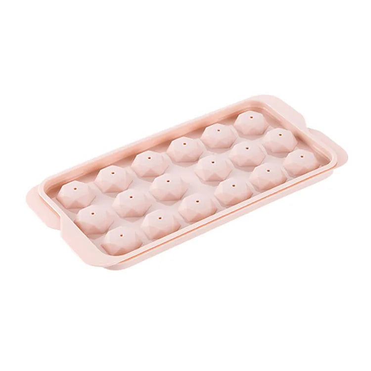 Kitchen Gadgets Tools Diamonds Round Shape Reusable Plastic Ice Mold Ice Cube Tray With Lids Removable