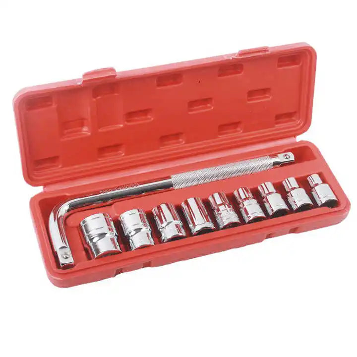 Universal 10 PCS  Equipment Tools Hand Tools Socket Wrench Set with L Handle 1/2 Standard Sockets Car Repairing Tools Kit