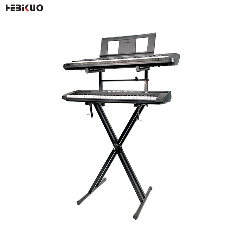 Q-50 OEM HEBIKUO Double Piano Stand Professional Factory Keyboard Musical Instrument Accessory