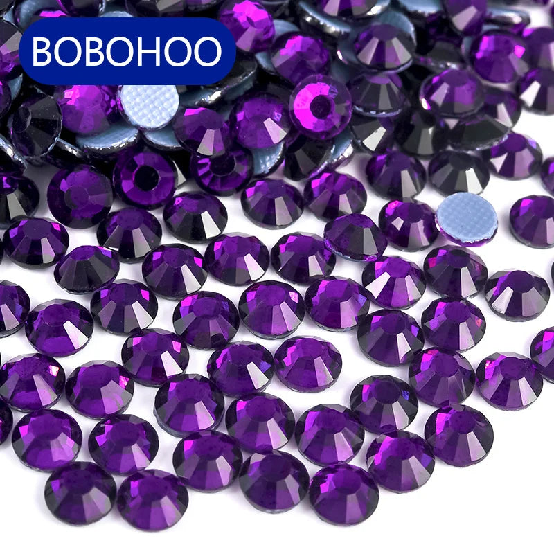 BOBOHOO Rhinestones Wholesale Small Bag Ss6-ss30 Crystal AB Glass Hotfix Rhinestones Stone Iron on T-shirt & Shoes & Wedding