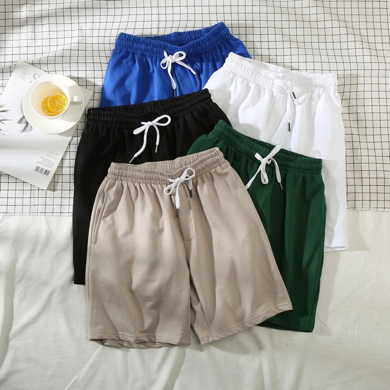 S-3XL Summer Men's Gym Shorts Pant Active Athletic Cotton Shorts Quick Dry Training Short Pants Solid Men's  Cotton Shorts