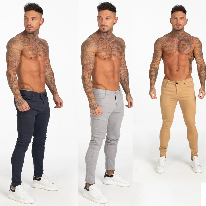 Gingtto Europe Drop Shipping Skinny Mens Fashion Color Jeans Skinny Fitting Trousers