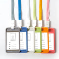 Lebei Custom Clear Acrylic Name Plate Bulk Business Trading ID Card Holder with Polyester Lanyard Promotional Product