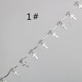 Stainless Steel Handmade Chain Peach Heart Cross Bracelet Stainless Steel DIY Anklet Waist Chain Tassel Necklace Wholesale